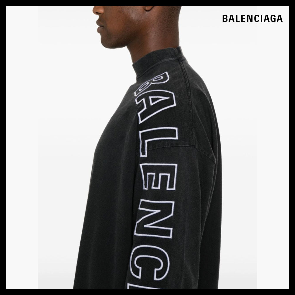 【BALENCIAGA】Outline Long Sleeve T-Shirt Oversized Black