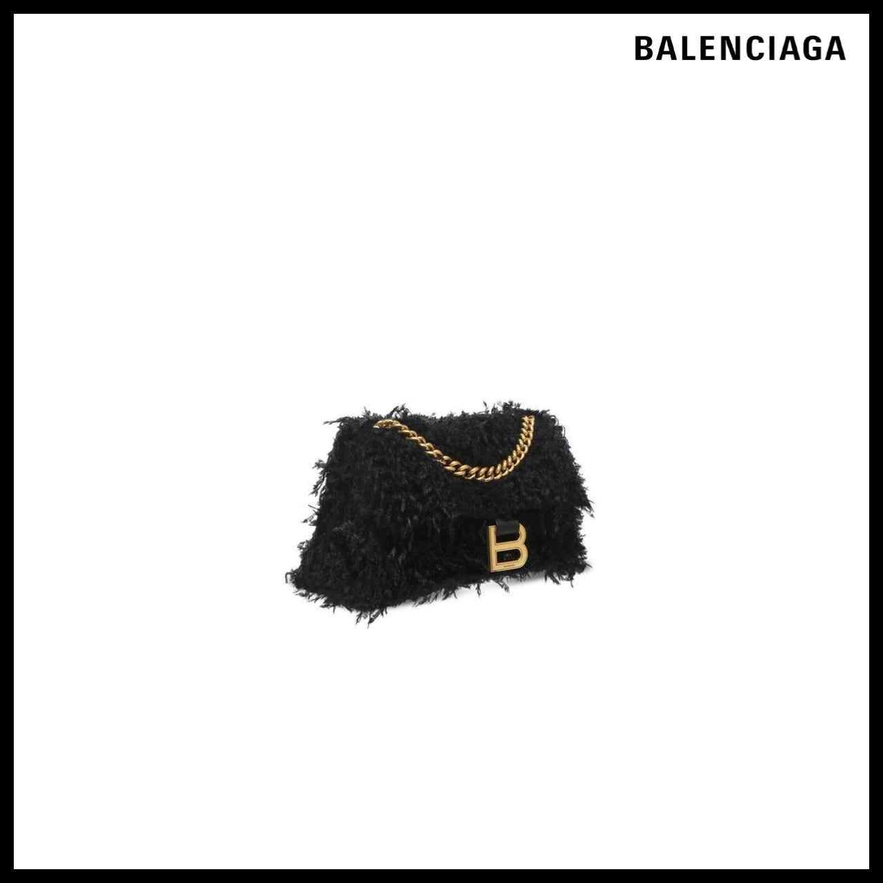 【BALENCIAGA】Crush Small Chain Bag with Fabric Feathers