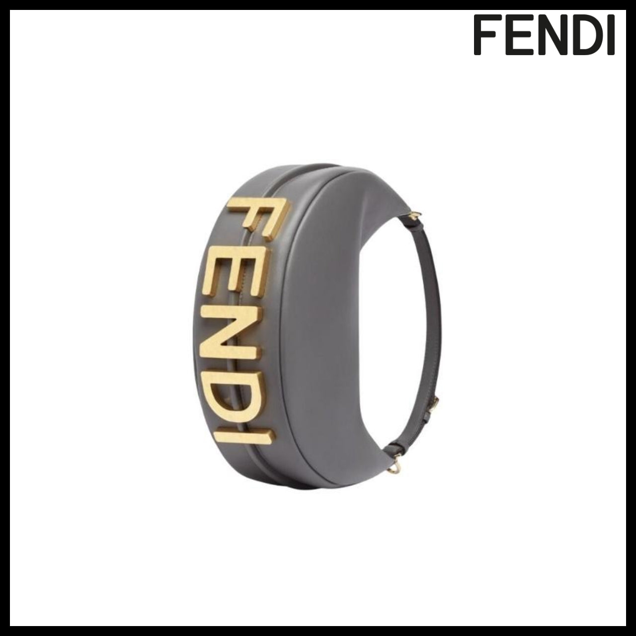 【FENDI】Fendigraphy Small Bag Leather Dark Gray