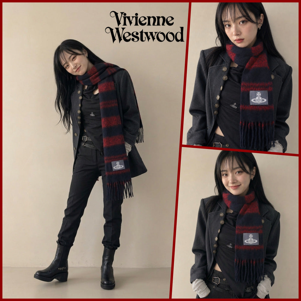 【Vivienne Westwood】 Chunky Stripe Knit Scarf