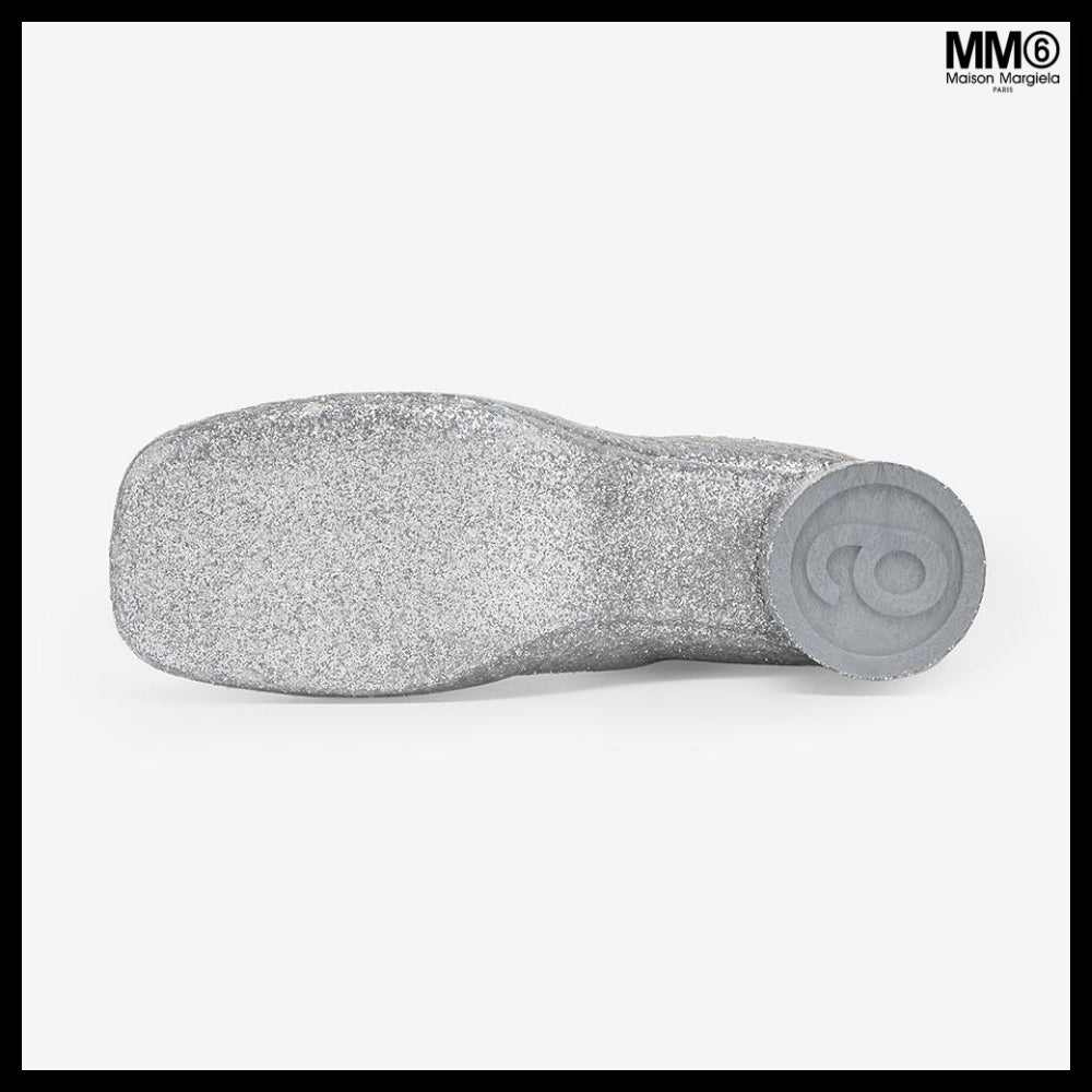 【MM6 Maison Margiela】Glitter Ankle Boots Silver