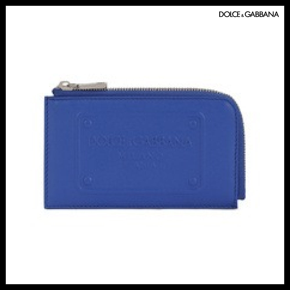 【Dolce & Gabbana】CALFSKIN CARD HOLDER WITH RAISED LOGO