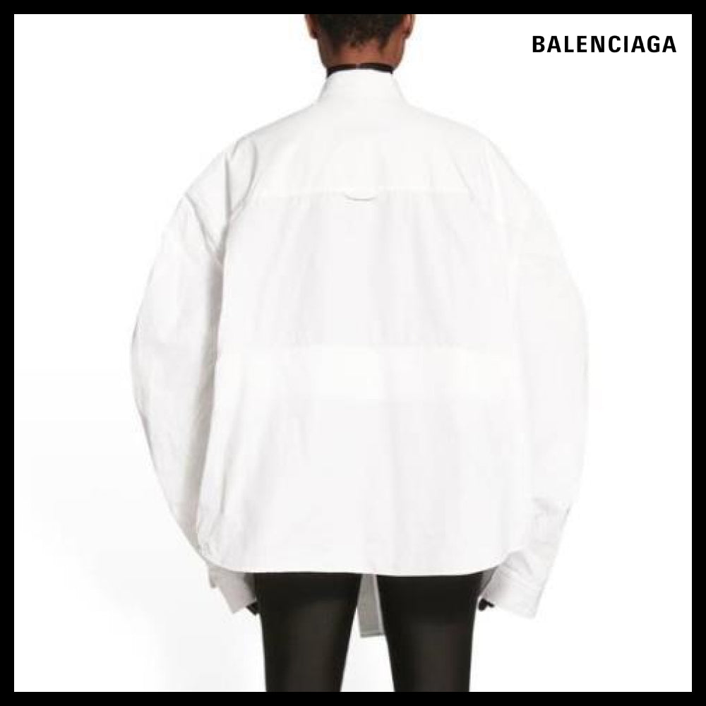 【BALENCIAGA】Twisted Sleeve Shirt White