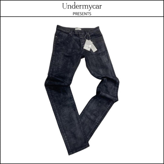 【Undermycar】Sticky Dirty Paint Coating Slim Fit Jeans