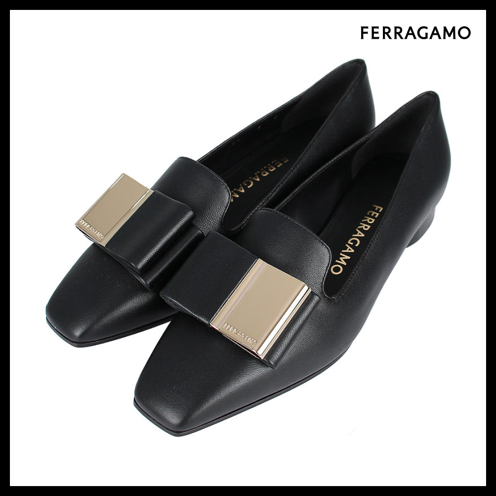 【FERRAGAMO】 Double Bow Loafers