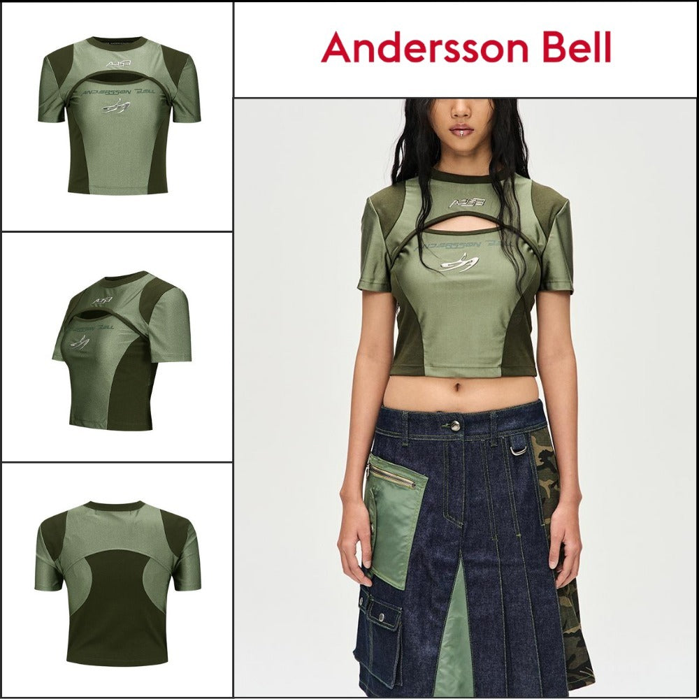 【ANDERSSON BELL】エッセンシャルカットアウトTシャツ (カーキ)