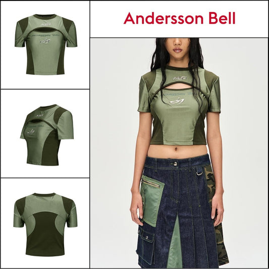 【ANDERSSON BELL】エッセンシャルカットアウトTシャツ (カーキ)