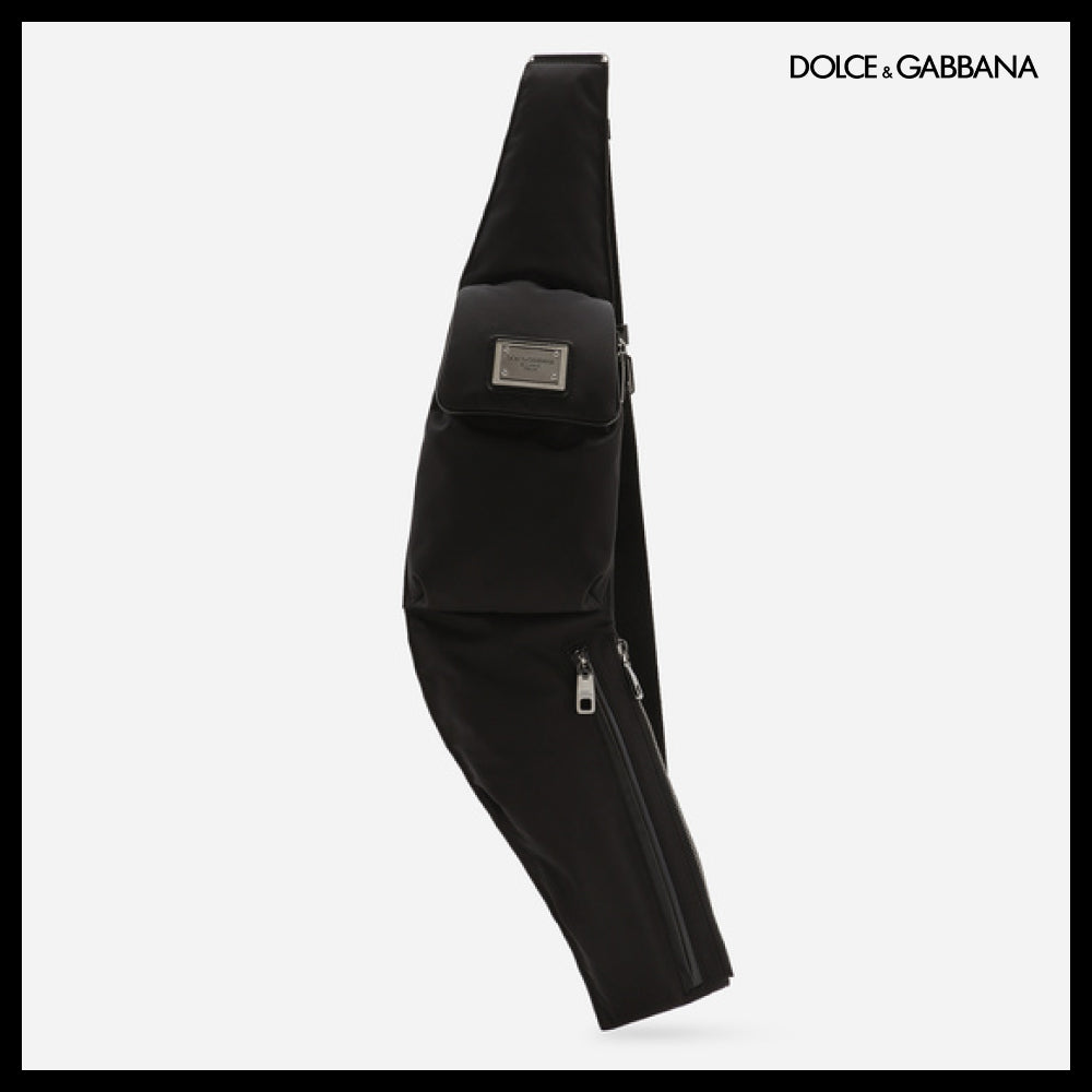 【Dolce & Gabbana】Cross NYLON BELT BAG Black