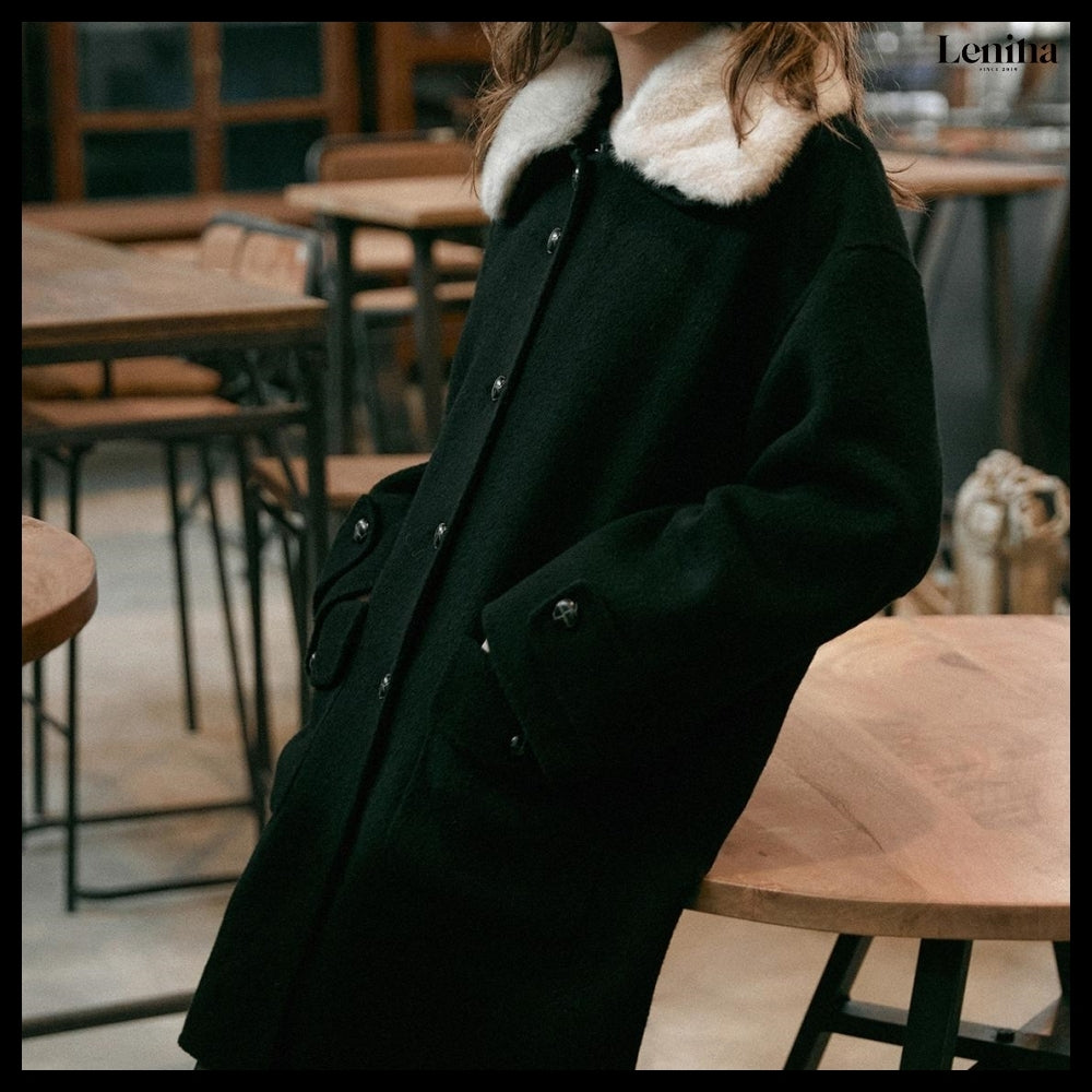 【LENINA】Perris Wool Handmade Half Coat