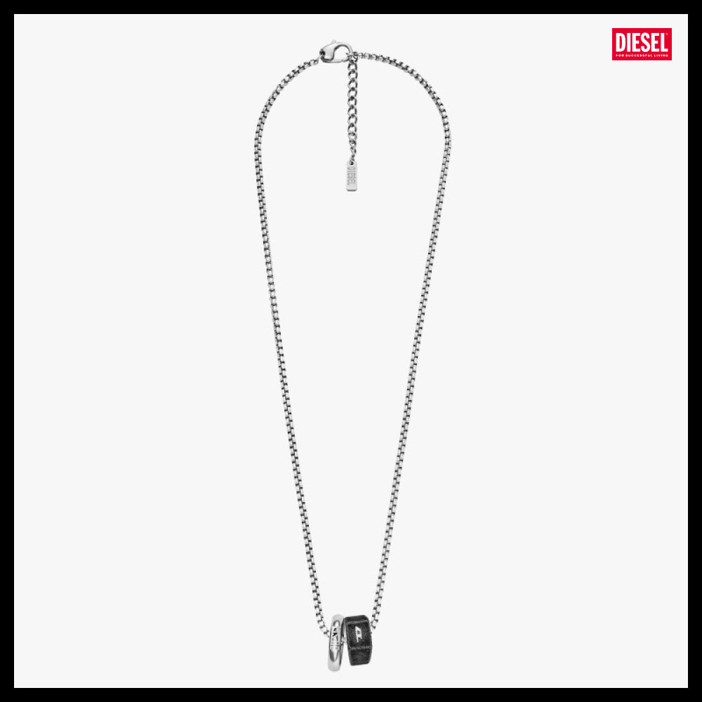 【DIESEL】Oval D Logo Earrings Set Necklace