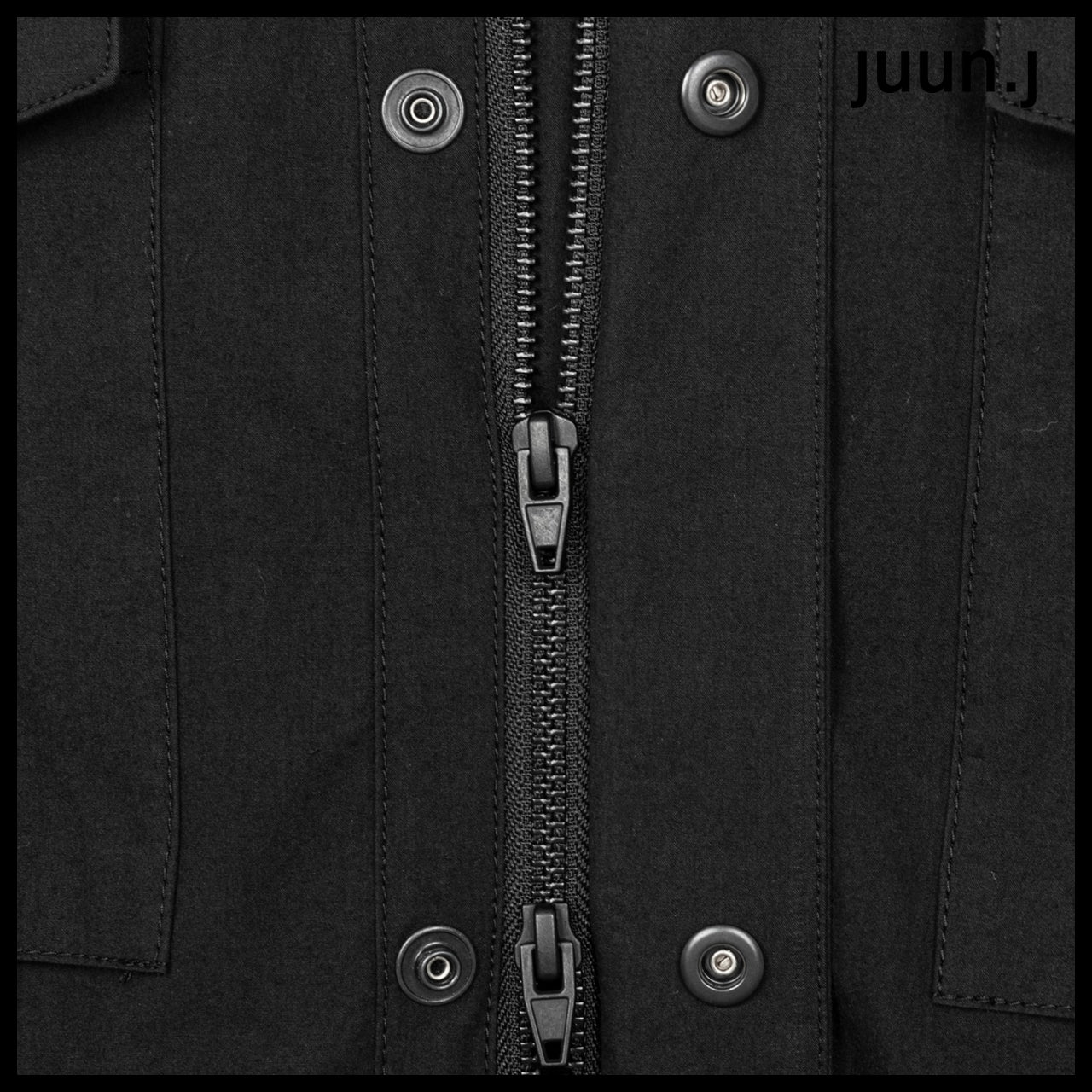 【JUUN.J】Nylon Cotton Waist String M-65 Field Jacket Black
