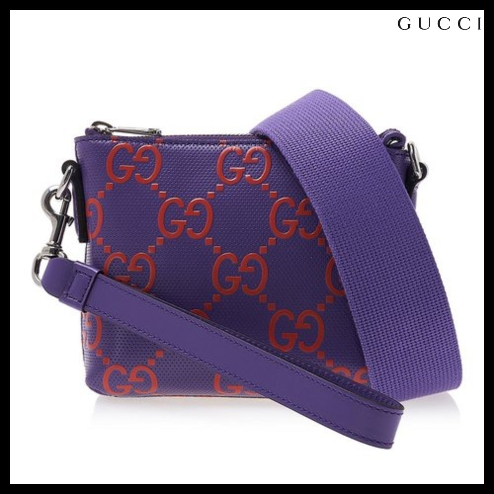 【GUCCI 】Tennis 20 GG Embossed Two-Tone Messenger Bag