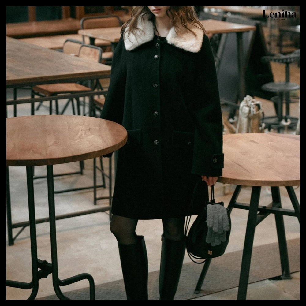 【LENINA】Perris Wool Handmade Half Coat