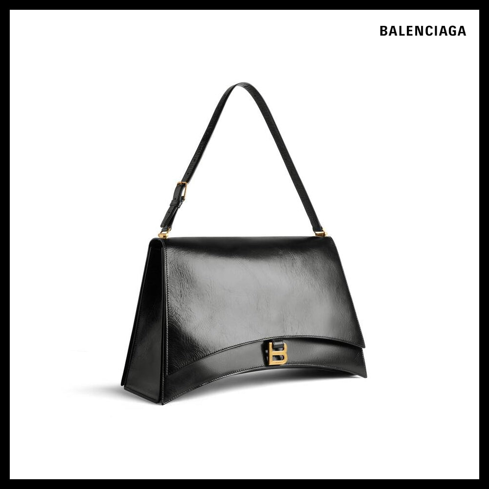 【BALENCIAGA】Crush Large Sling Handbag Black