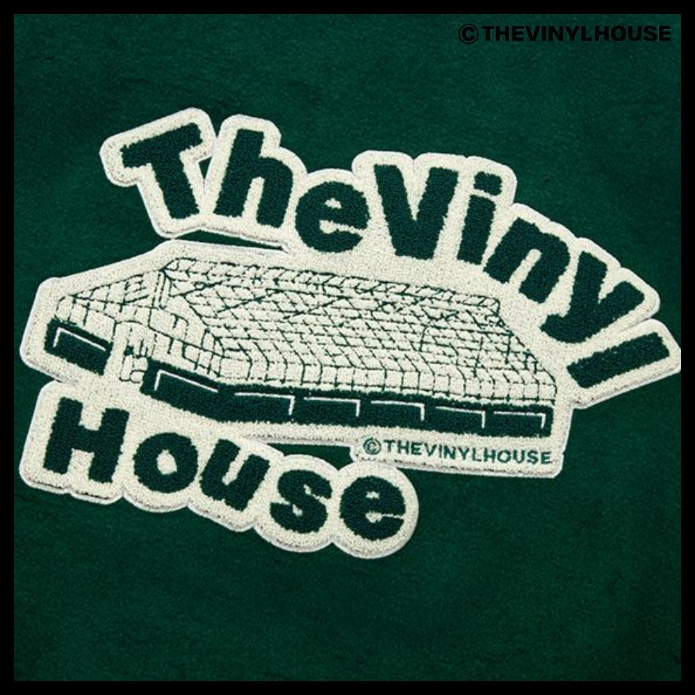 【THEVINYLHOUSE】Yin Yang Varsity Jacket Green