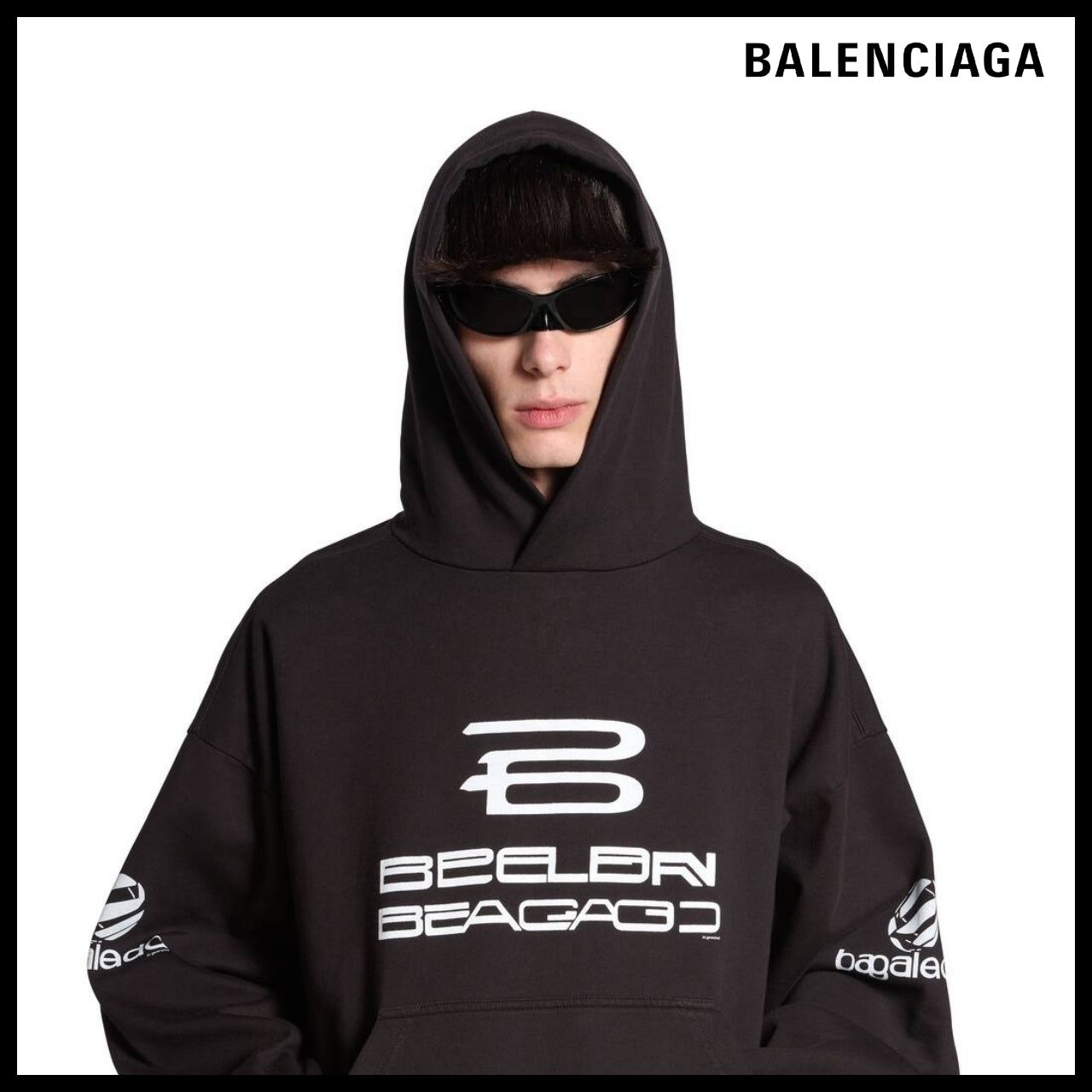 【BALENCIAGA】AI Generated Hoodie Medium Fit Black White