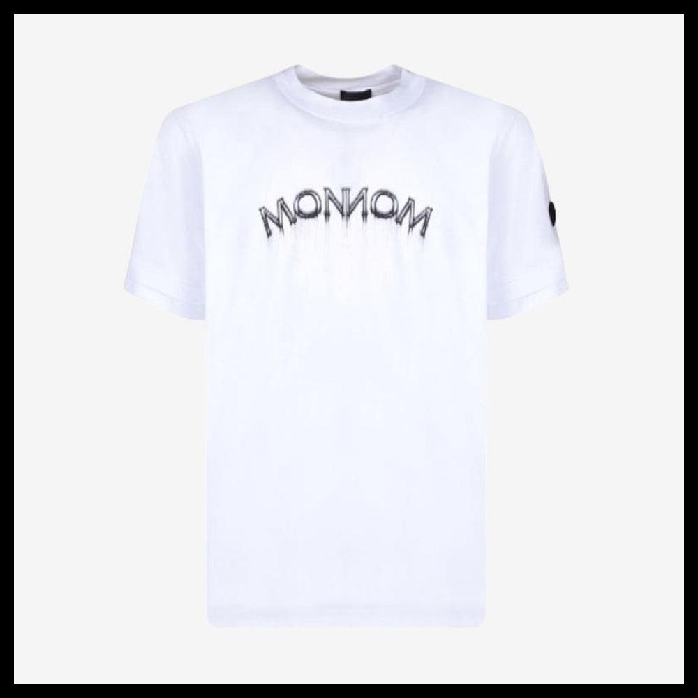 【MONCLER】Lettering Embroidered Logo Short Sleeve T-Shirt