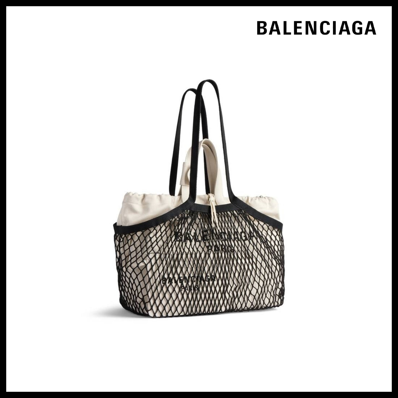 【BALENCIAGA】24/7 Medium Tote Bag Beige Black