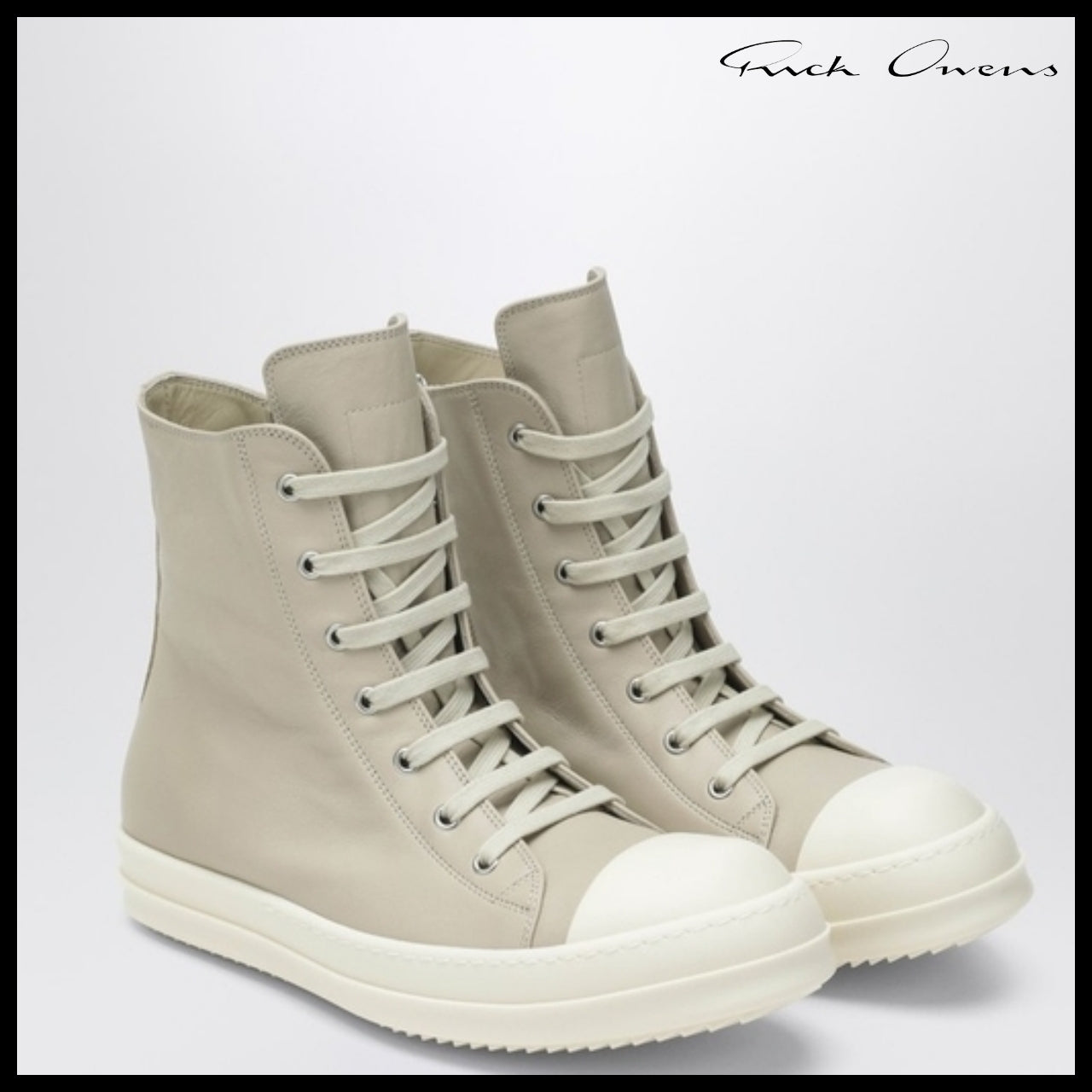 【Rick Owens】TEMPLE high-top sneakers Beige