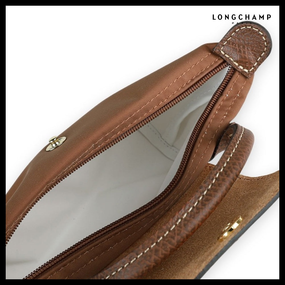 【Longchamp】Le Pliage Original Handle Pouch Brown