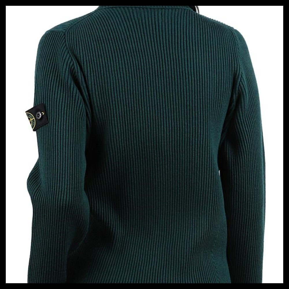 【STONE ISLAND】 Kids Wappen Patch Ribbed Pullover Knit