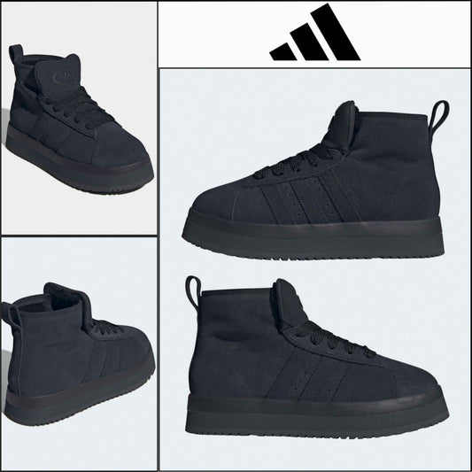 【ADIDAS】Campus Winter Mid Black Sneakers Mid Cut Trainers