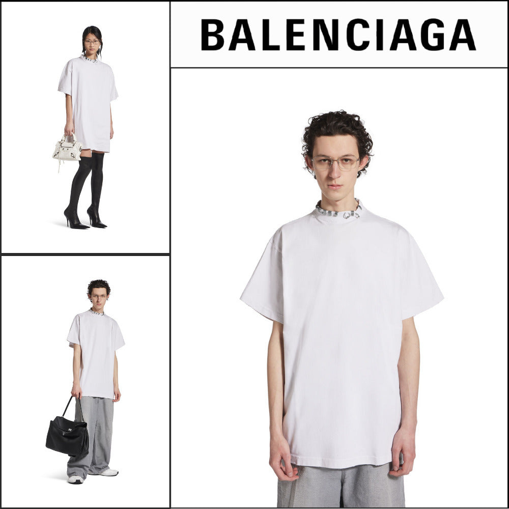 【BALENCIAGA】Pierced T-Shirt Oversized White