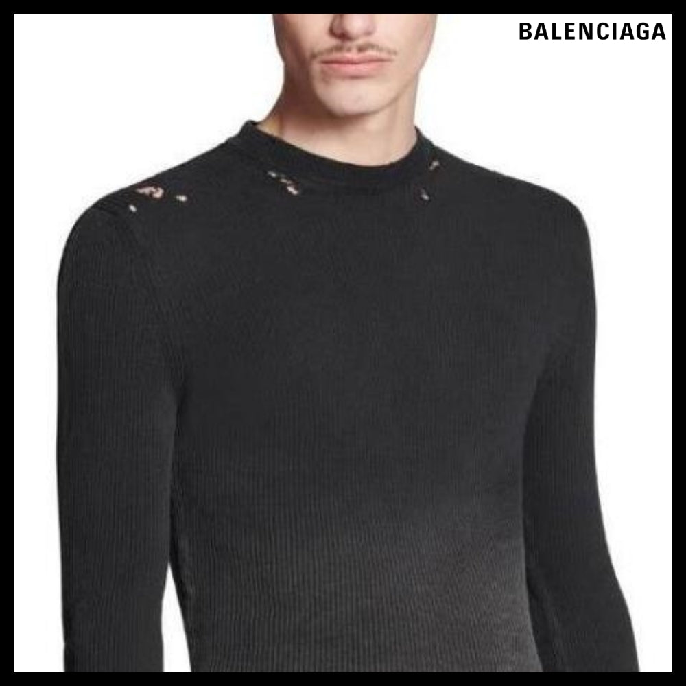 【BALENCIAGA】Women's Long Sleeve Top Black Fade