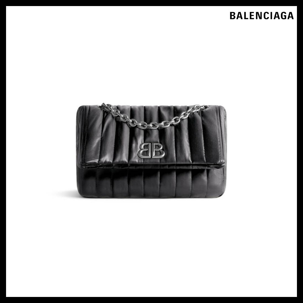 【BALENCIAGA】Monaco Small Chain Bag Quilted Black