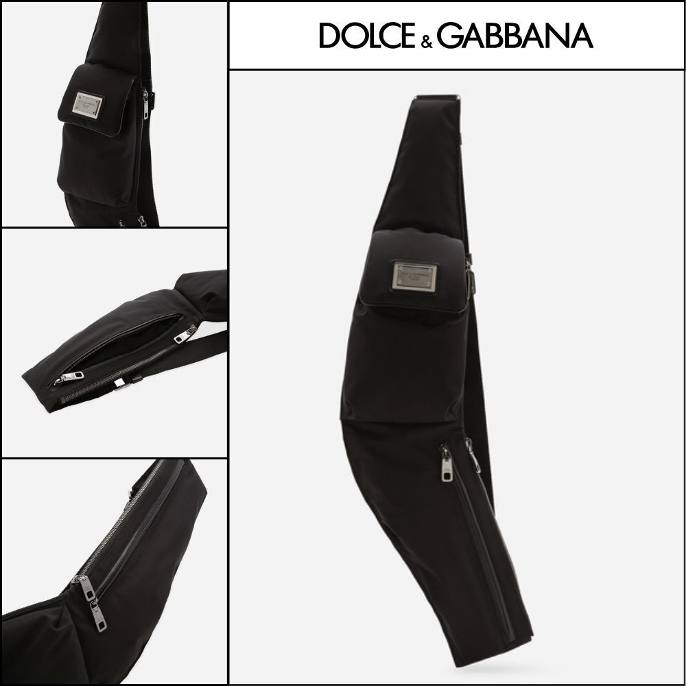 【Dolce & Gabbana】Cross NYLON BELT BAG Black