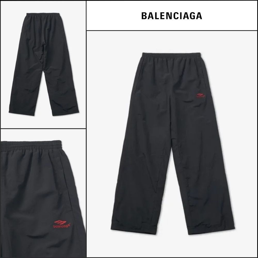 【BALENCIAGA】Logo Detail Nylon Track Pants Black