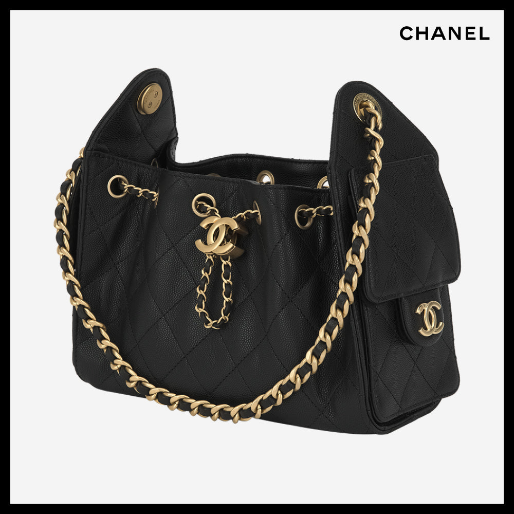 【CHANEL】Mini 25 Bag Grained Calfskin & Gold Black