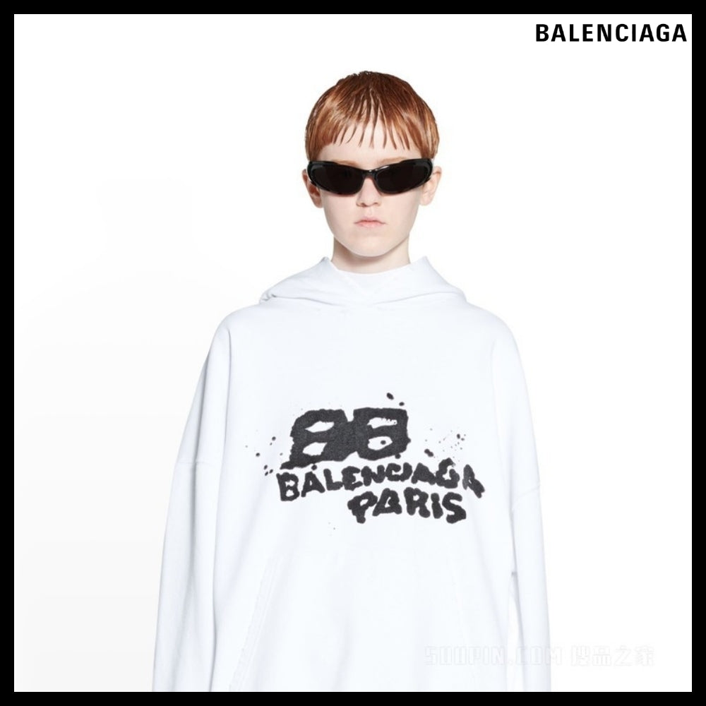 【BALENCIAGA】Hand Drawn BB Icon Large Fit Hoodie