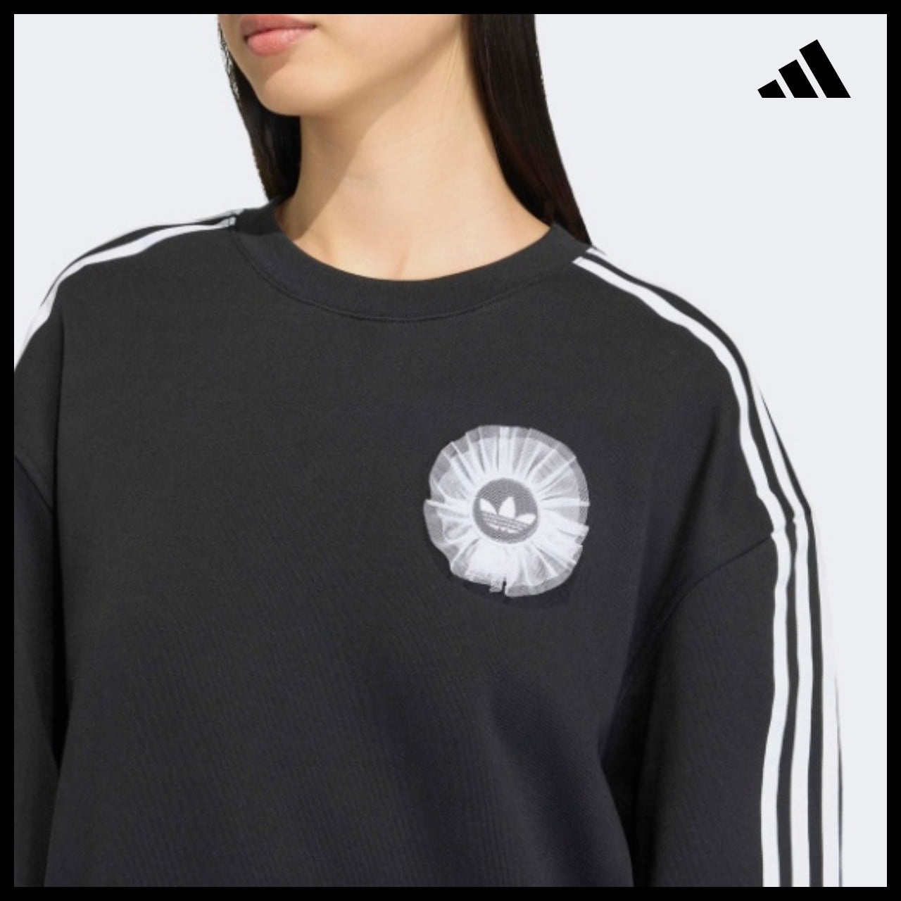 【ADIDAS】Original Lace Branding Crew Sweatshirt KS6470