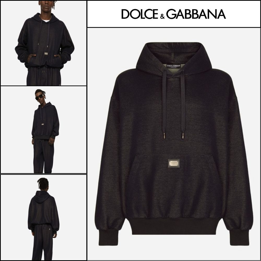 【Dolce & Gabbana】JERSEY HOODIE WITH LOGO TAG