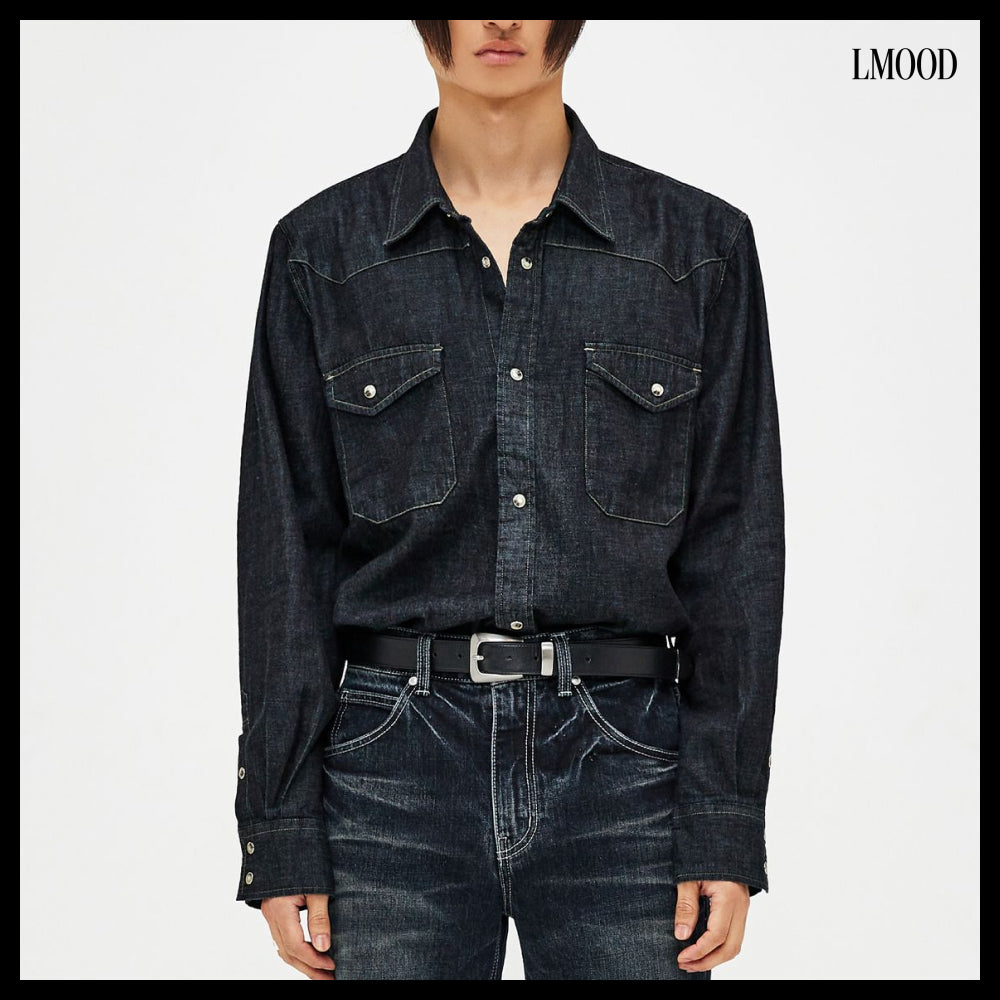 【LMOOD】Terry Denim Shirt 2 Colors