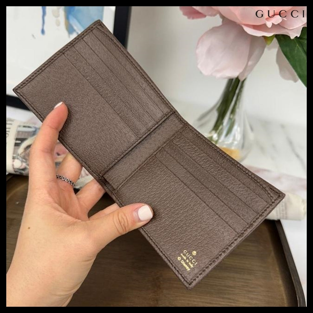 【Gucci x Disney】Donald Duck Print Canvas Wallet New Acero