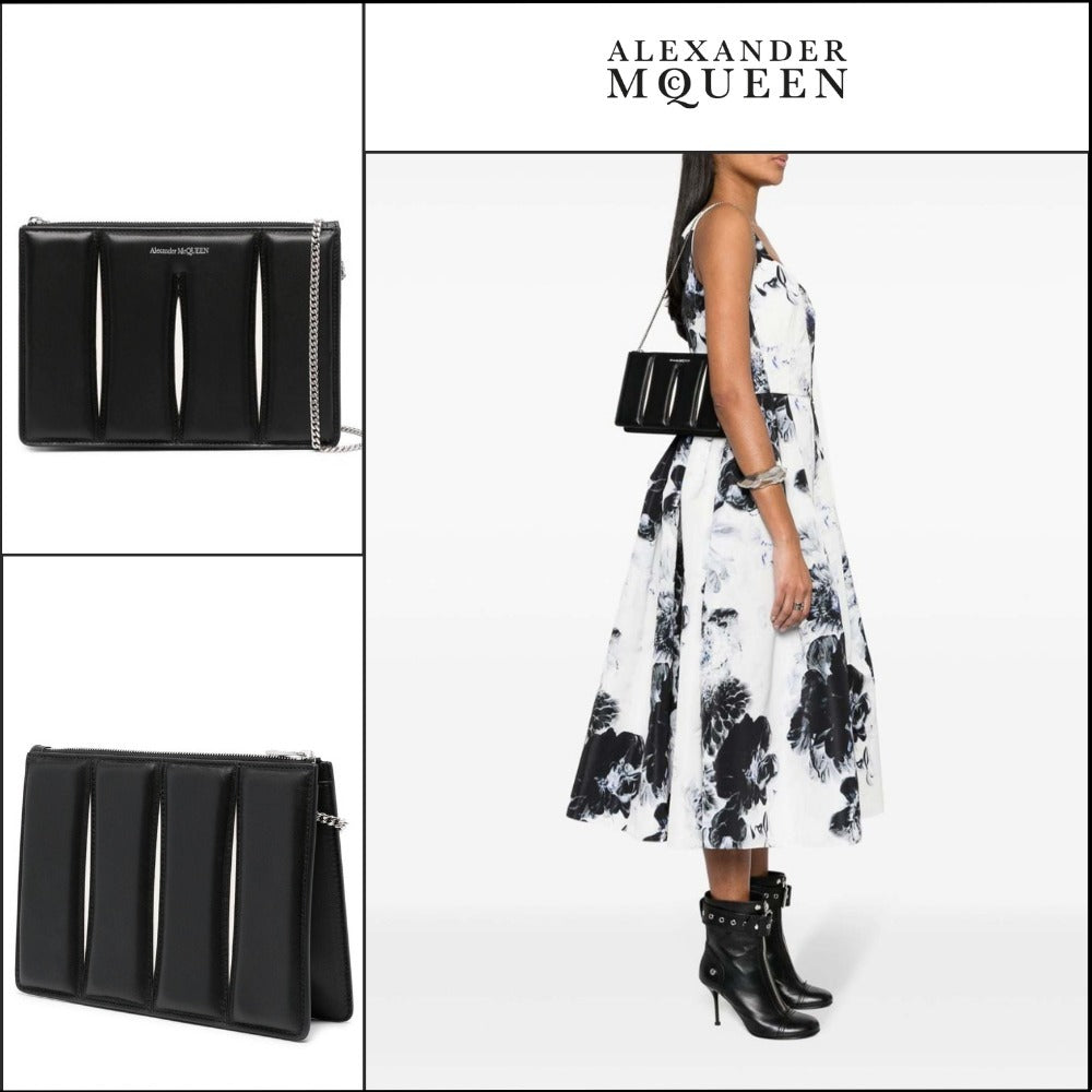 【Alexander Mcqueen】The Slash Zipped Card Holder Pouch Bag