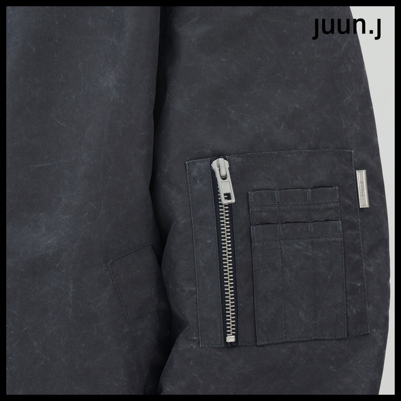 【JUUN.J】CORE Washed Nylon Light MA-1 Jumper Ash