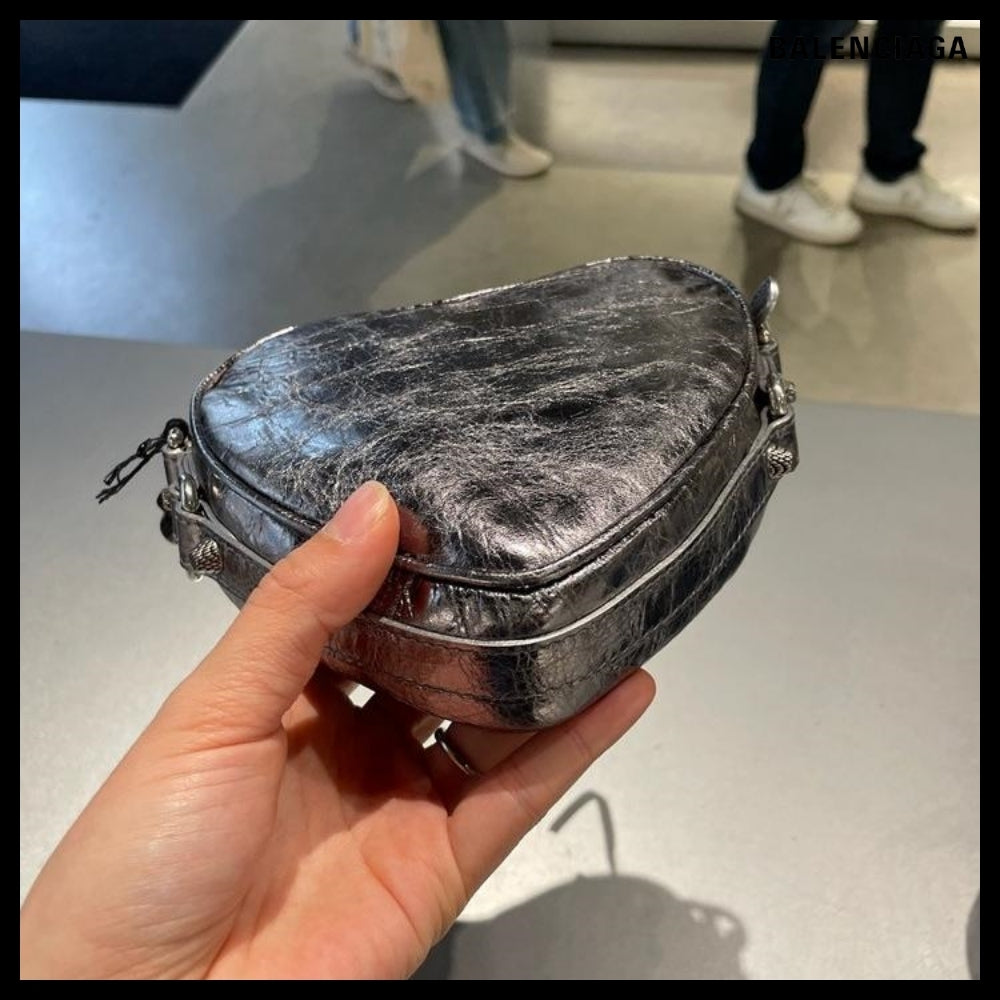 【BALENCIAGA】Metallic Lambskin Mini Heart Shoulder Bag