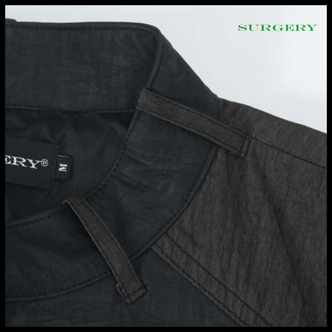 【Surgery】Belted Ring Neck Leather Jacket Black Brown