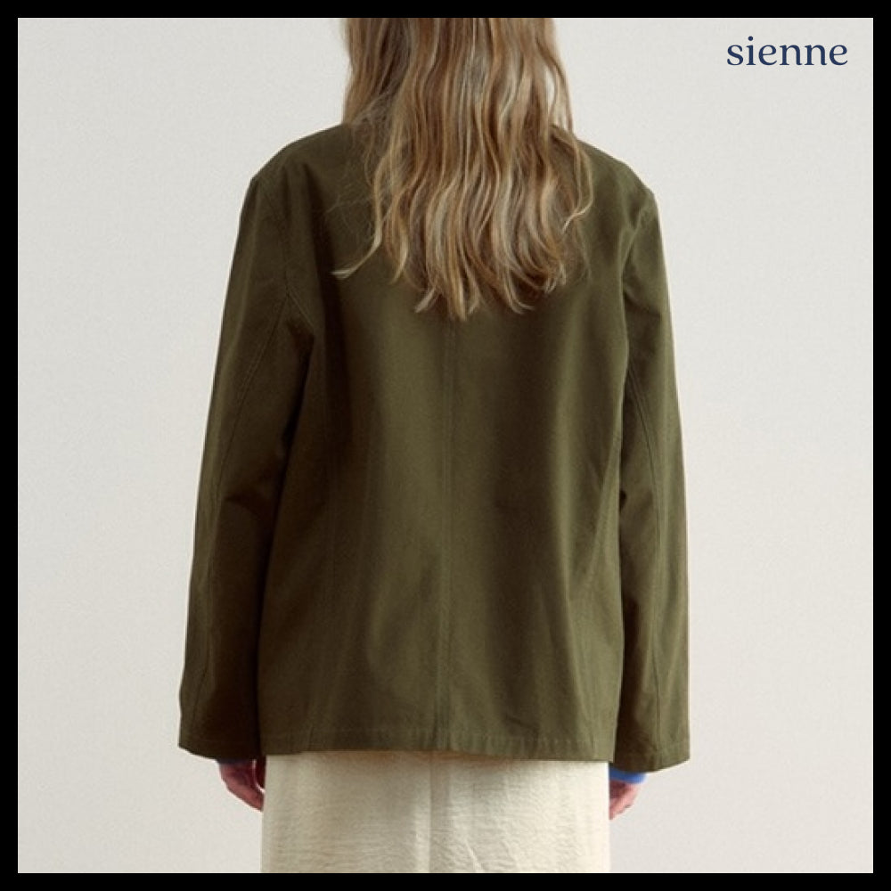 【SIENNE】Ryo Double Breasted Jacket Khaki