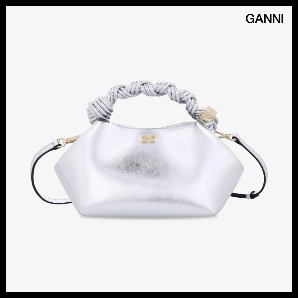 【Ganni】Small Ganni Boo Tote Bag Silver