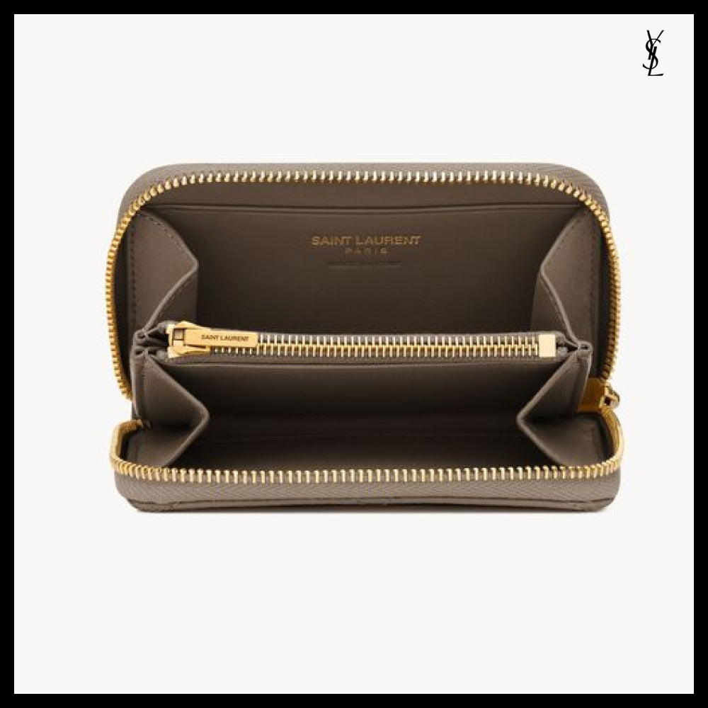 【Saint Laurent】Leather CASSANDRE BIJOU Coin Purse