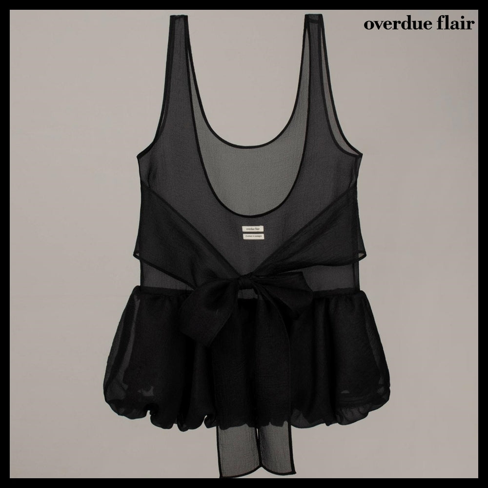 【OVERDUE FLAIR】ORGANZA BALLOON MINI DRESS 2colors