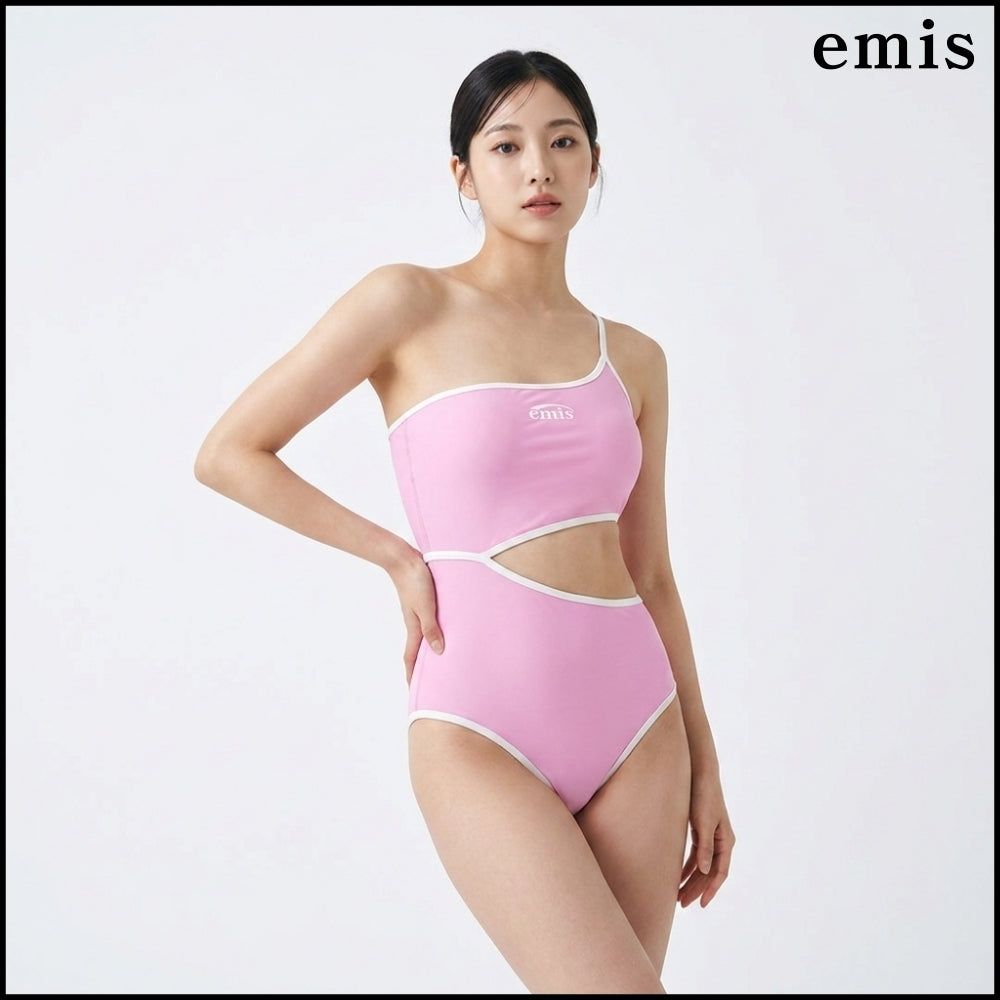 【emis】LOGO CUT-OUT SWIMSUIT 3 COLOR 韓国人気 送料込