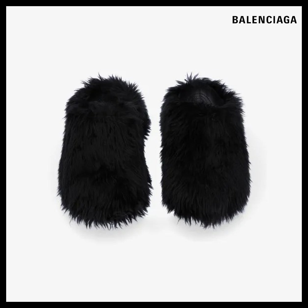 【BALENCIAGA】Crocs Fake Fur Mules Black