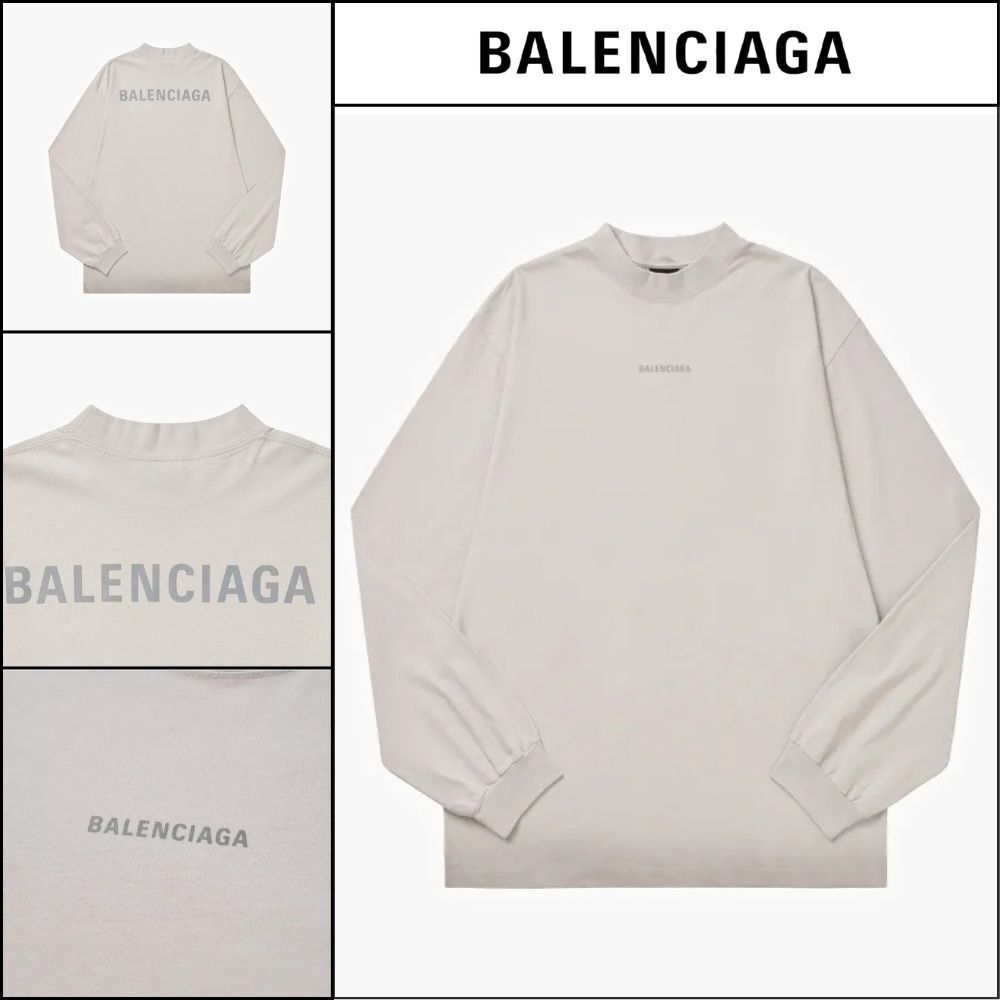 【BALENCIAGA】Back Logo Men Long Sleeve T Shirt