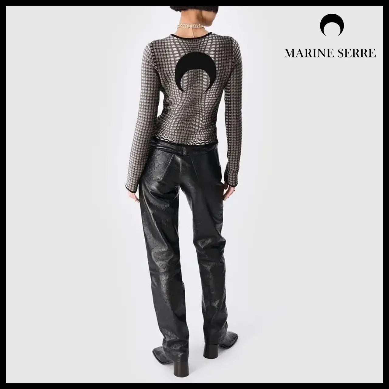 【MARINE SERRE】Moonogram Embossed Leather MS Block