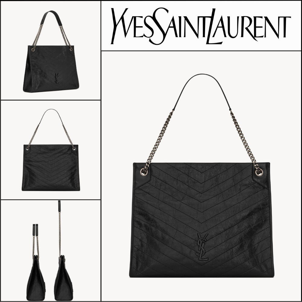 【Saint Laurent】Vintage Leather Large Shopping Tote